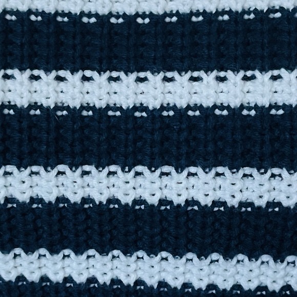 Sleeveless Knit Jumper TopWm's M | Navy Stripe Scandi Preppy Sweater Vest - Picture 7 of 12